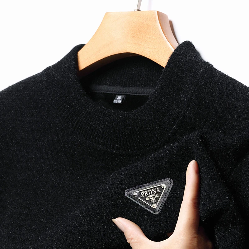 

High-End Brand Men's Fashion Embroid O-Neck Pullover Knit Sweater Autumn Winter Retro casual Knitwear Thicken2024 Men Clothing