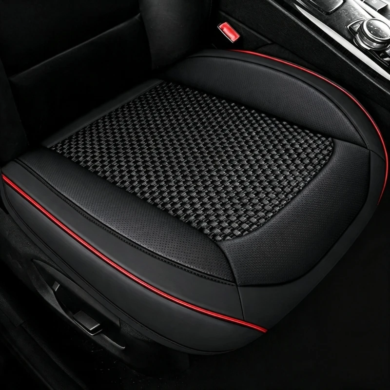 Front Car Pad Ice Silk Car Protector, Secure Bottom Hold, Rear Split Section for Commutes and Highway Travel H9EE