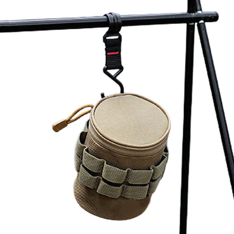 Outdoor Tactical Camping Cup Storage Bag Water Bottle Holder Pouch Tea Milk Beer Cup Sleeve Hanging Cup Bag Organize