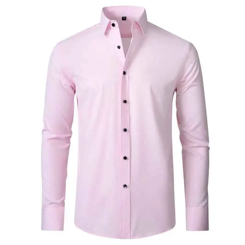 New Men's Long Sved Shirt Spring Autumn Wrinkle Resistant Silk Top Chinese Brand Women's Fashion Ladies' Premium Clothing