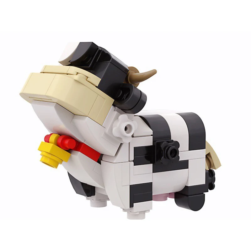 

MOC Animal Series Cute Black and White Cow Building Blocks Set Cartoon Red Bull Brickheadz Model DIY Kids Toy Boy Birthday Gift