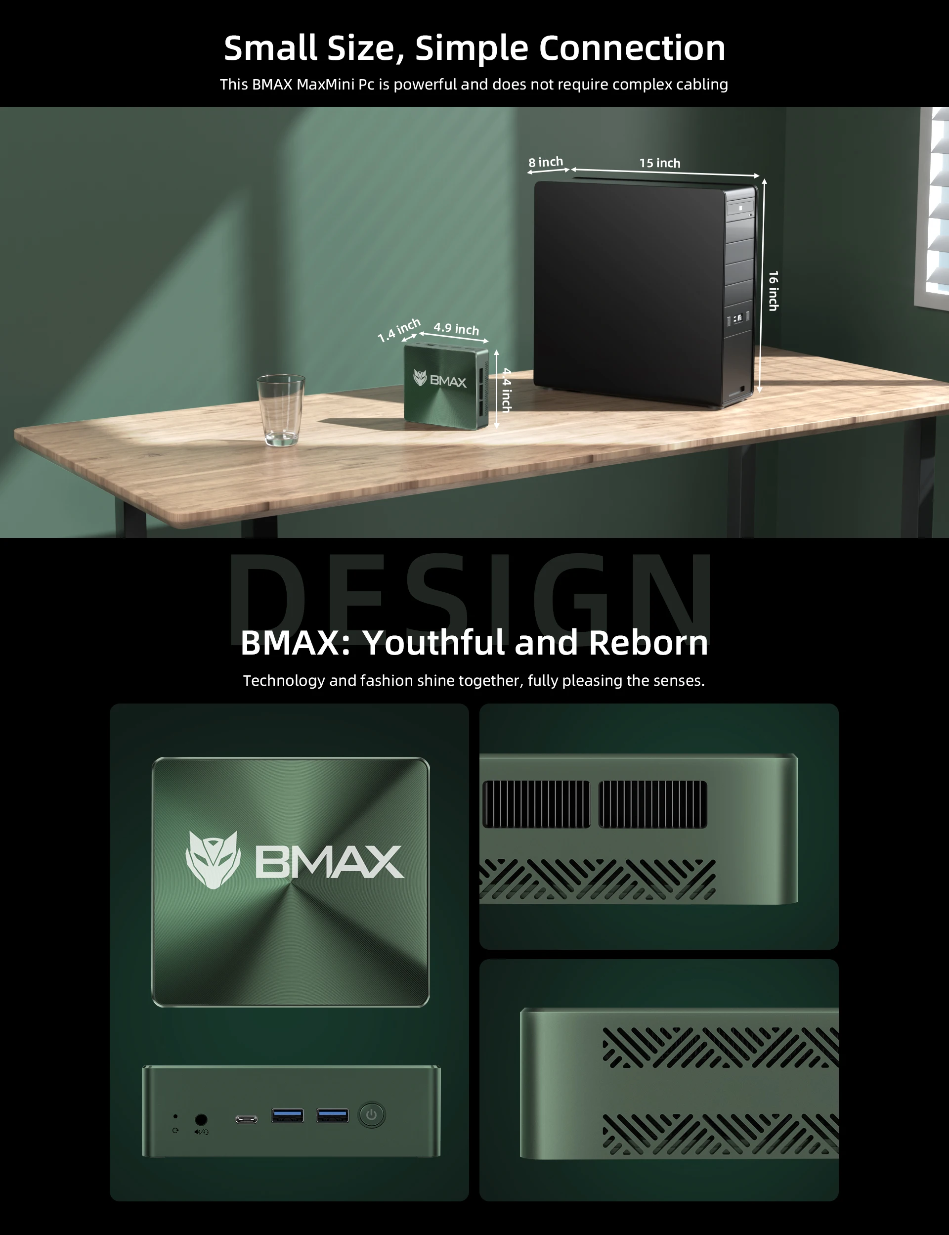 BMAX Mini PC B6 Power Intel Core i7 1060NG7 16GB RAM 1TB Windows 11 NVMe SSD NVMe_2280X2 HDMI USB Bluetooth Computer Type-C