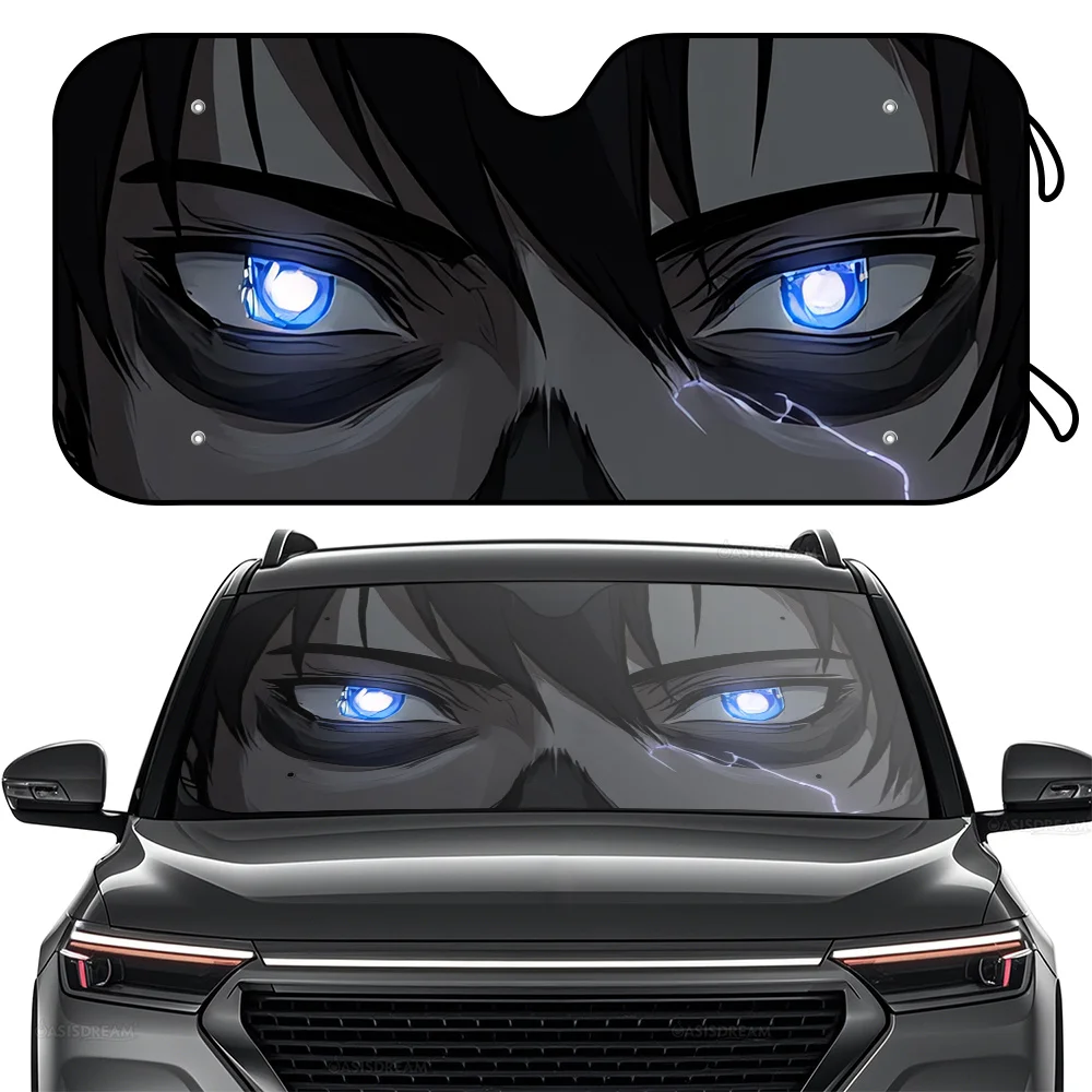 

1 шт. Солнцезащитный козырек OASISDREAM для лобового стекла RV — аниме-принт с светящимися глазами, 4 бесплатных присоски, 57 x 27,5 дюйма — идеально подходит для автофургона, грузовика Int