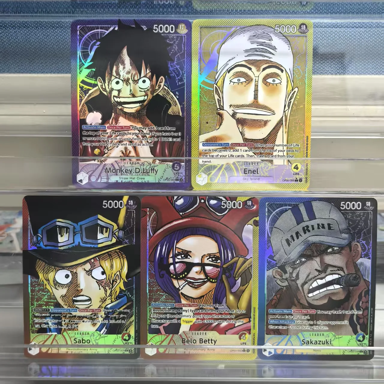 

6 шт. OPCG OP05 английская цельная коллекционная карта аниме Monkey.D.Luffy Enel sbo Belo Betty Sakazuki классическая игра аниме карты подарок