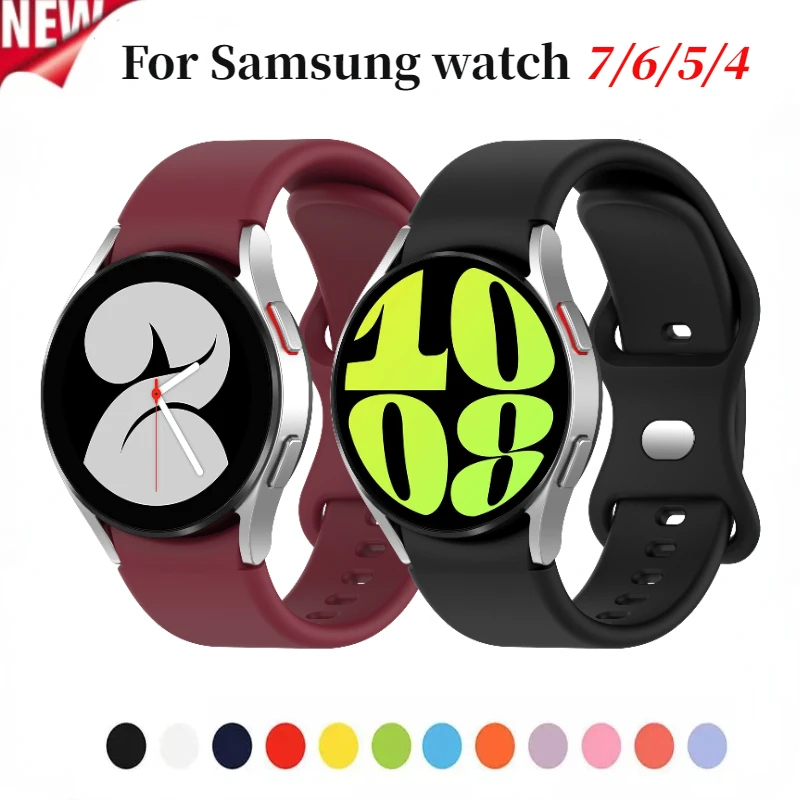 

No Gap Silicone Strap for Samsung Galaxy Watch 7 6 5 4 40mm 44mm 5 Pro Bracelet Wristband Watch 4 6 Classic 46mm 44mm 43mm 47mm