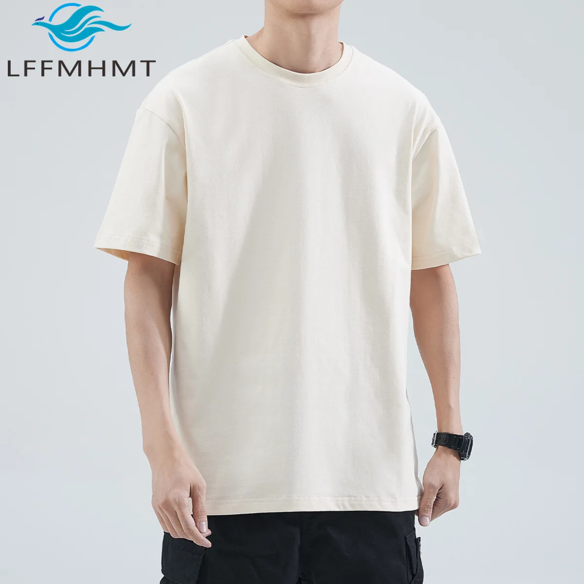 

260 г/м2, тяжелый хлопок, хорошее качество, повседневные футболки с короткими рукавами, летние модные однотонные простые базовые пуловеры, белые футболки