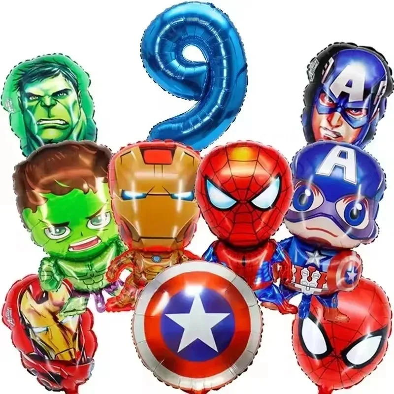 Superhelden-Folienballons Geburtstagsparty-Dekoration Cartoon Kindergeburtstag-Deko Baby-Shower 3D Großer Ballon