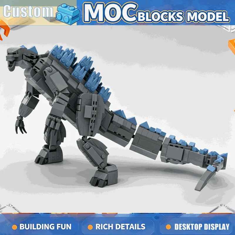 655PCS Giant Lizard Monster Model Building Blocks MOC Custom Dragon Creature DIY Assembly Creative Educational Collection Gift