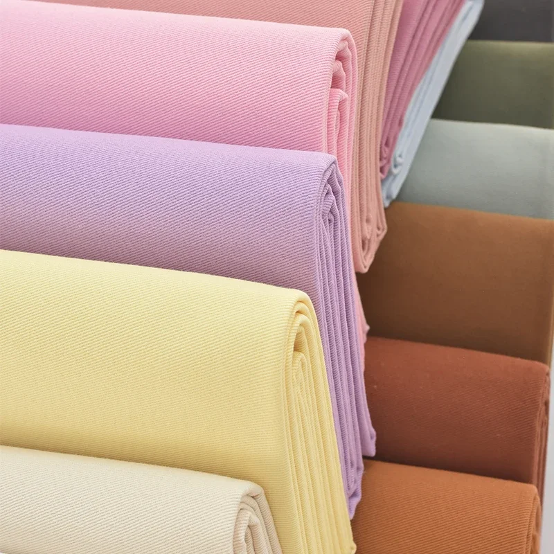 150x50cm Pure Cotton Washed Thick Twill Solid Color Sewing Fabric, Chino Clothes and Dresses Coat Hat DIY Cloth