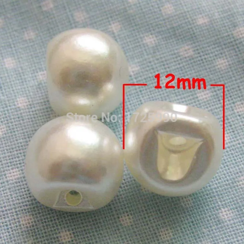 50pcs Pearl Button 12mm Round Ivory White Baby Buttons Jewelry Accessory Scrapbooking Products Accessories