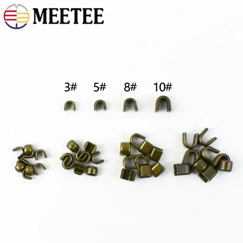 50g/100g/200g 3# 5# 8# 10# U-shaped Clamp Zipper Stopper Non-slip Top Stop Buckle for Metal Nylon Resin Zippers Repair Kit