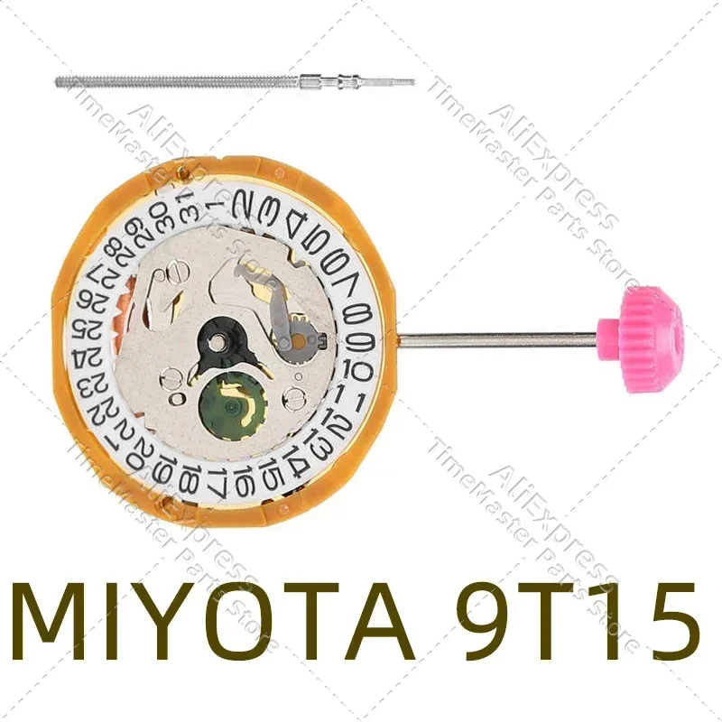 Movimiento electrónico de cuarzo MIYOTA 9T15, calendario único, 3/6 manos a fecha de 3, movimiento de reloj, nuevo, Japón