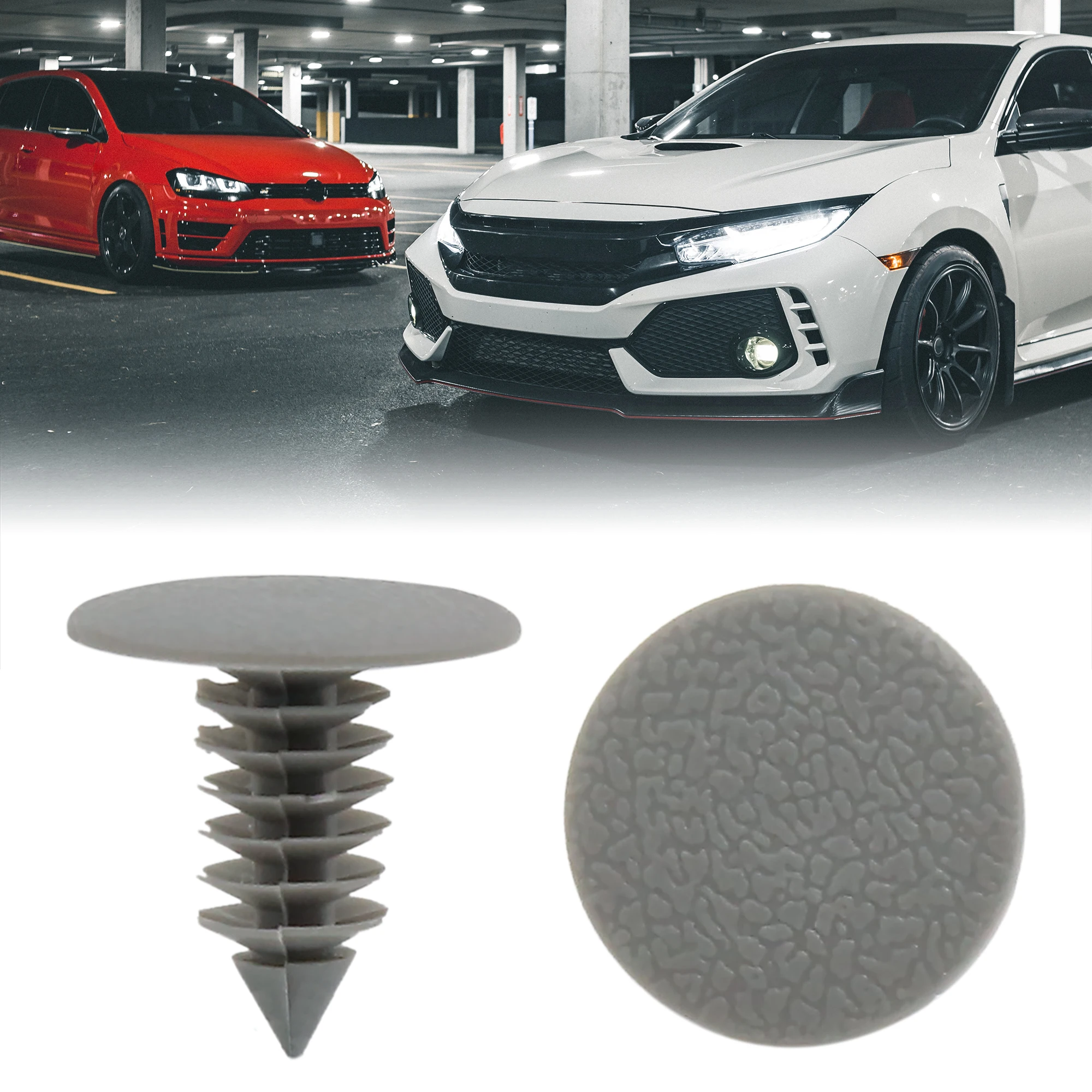 UXCELL Vehicle Universal 10-100Pcs Gray Beige Plastic Door Bumper Push Rivets Clip 9mm Retainer Clips Fasteners For Auto Car