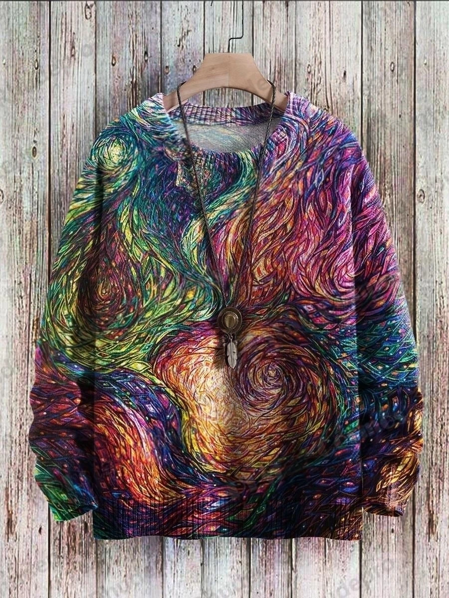 Winter Unisex Casual Knit Pullover Sweater When The Mothers Talk Street Art Graffiti 3D Printed Crewneck Knitted Sweaters