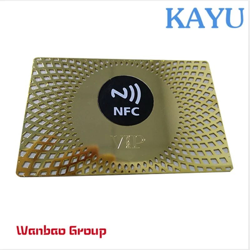 Custom  ISO14443A 13.56Mhz Custom Printed NFC business metal card / Metal NFC card for payment application