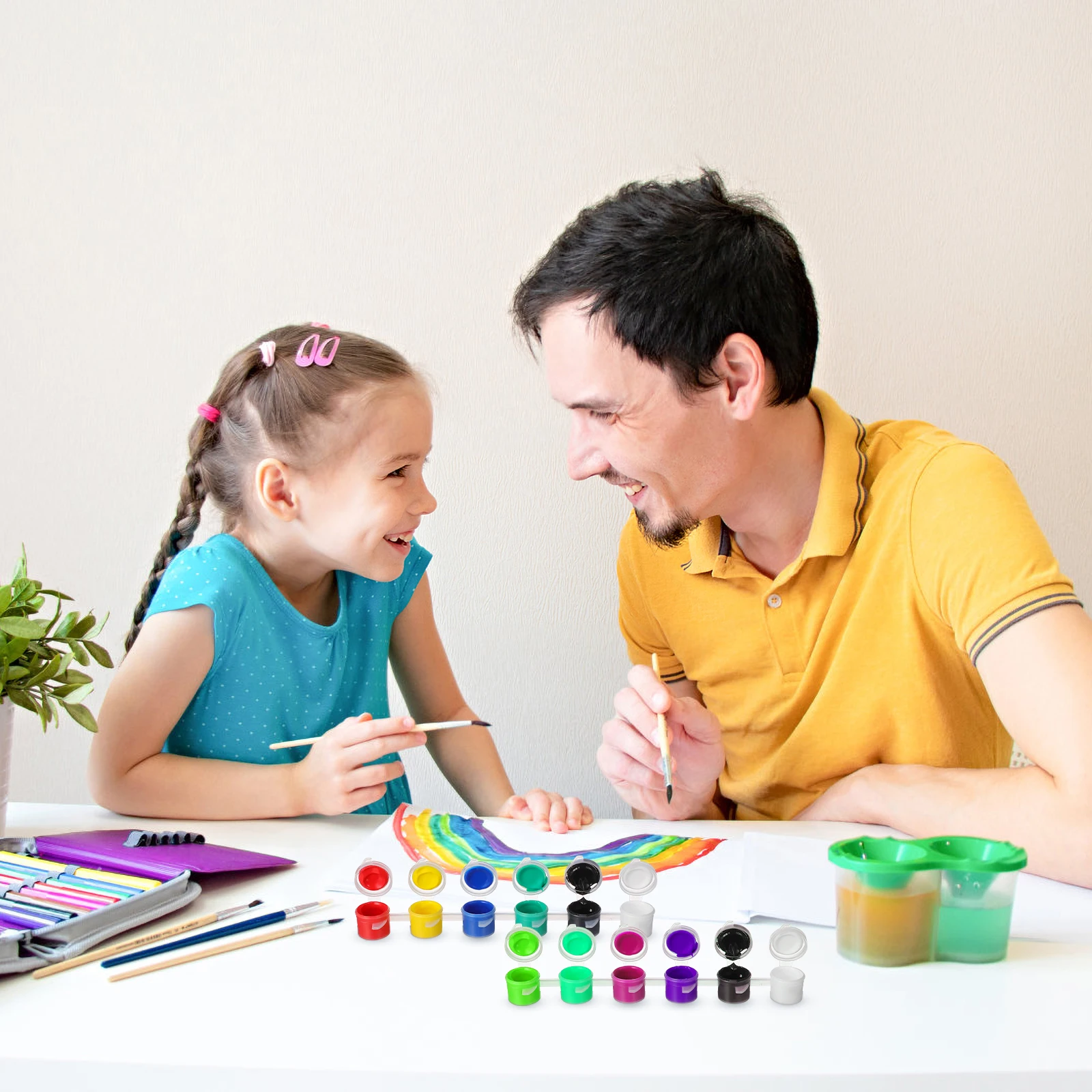 30Pcs Mini Paint Pot Containers Clear Pe Material Convenient Storage for Artists Watercolor Paints Supplies Empty Paint Pot