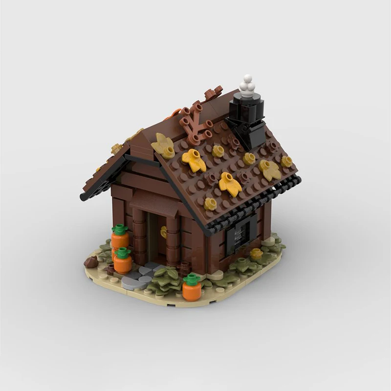 MOC building model spring, summer, autumn, winter season small house DIY children's creative educational building blocks gift,