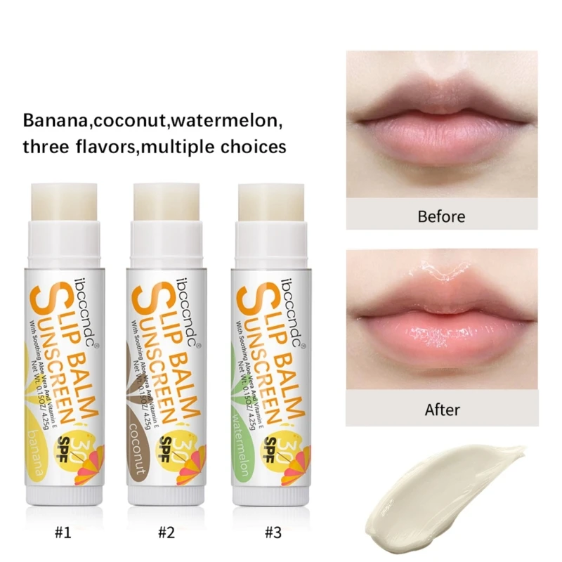 Q1QD SPF Lip Balm Bum Sun Lip Balm SPF30 Hydrating Lip Sunblock Lip Sunscreen Travel Sunscreen For Lips Lip Care for Women