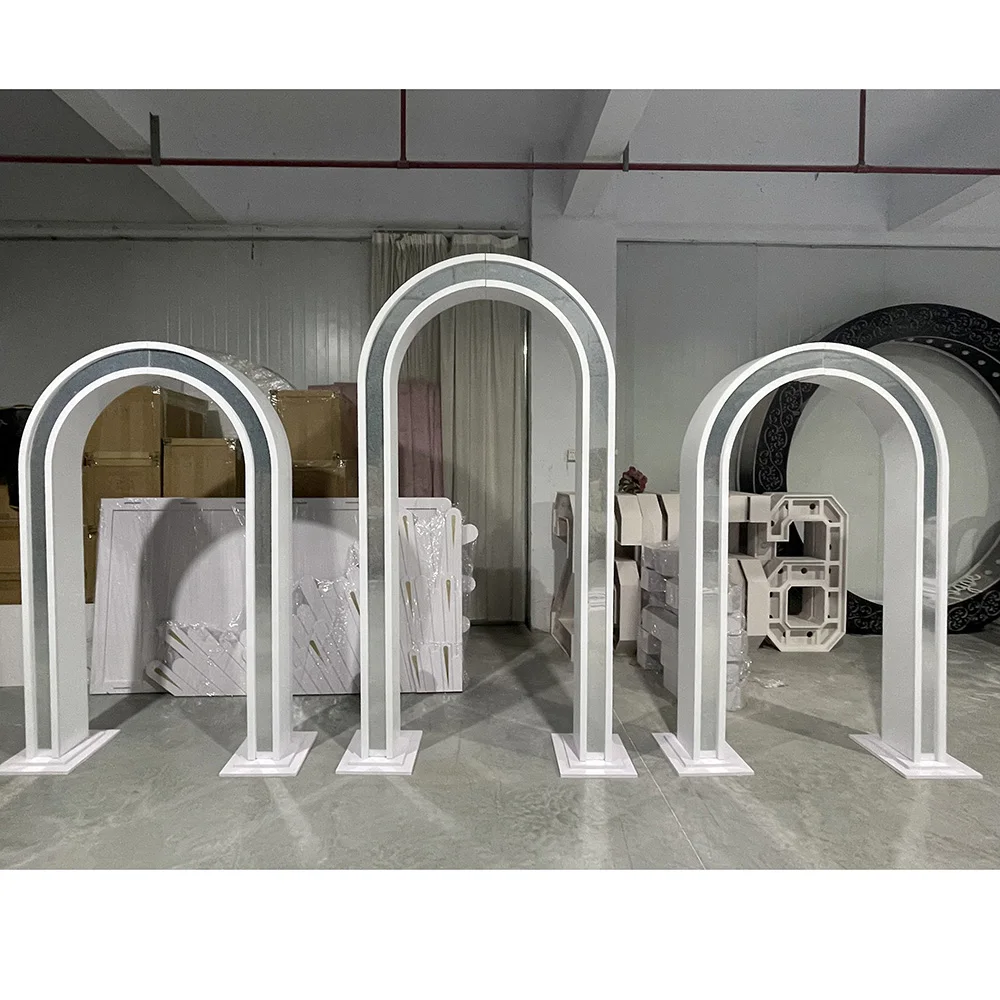 

FSDKX Pvc Wedding Backdrop Luxurious Silver Acrylic Elegant Wedding Background Event Decoration