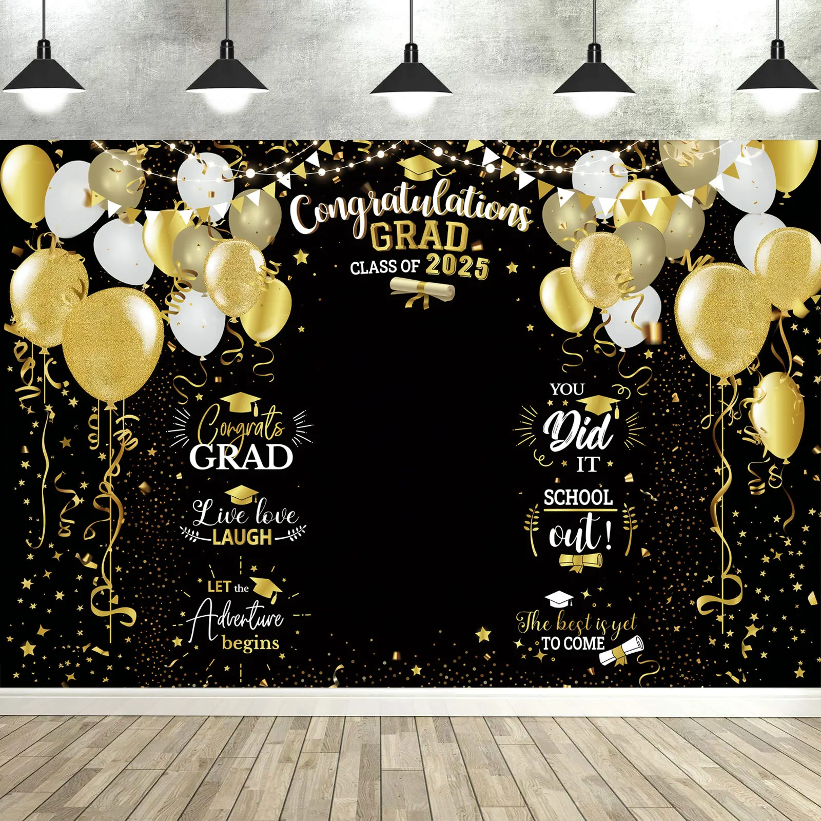 Graduation Decorations Backdrop Class of 2025 Banner Supplies Photographic Studio Photo Backgrounds Booth Props
