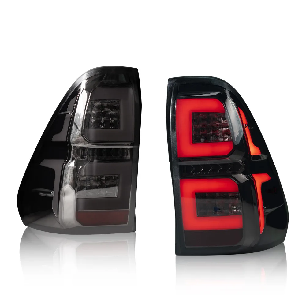 For FOR Toyota Hilux Revo 2015-2022 LED Tail Light Assembly Dynamic Turn Signal DRL Sequential Brake Light Red Lens New