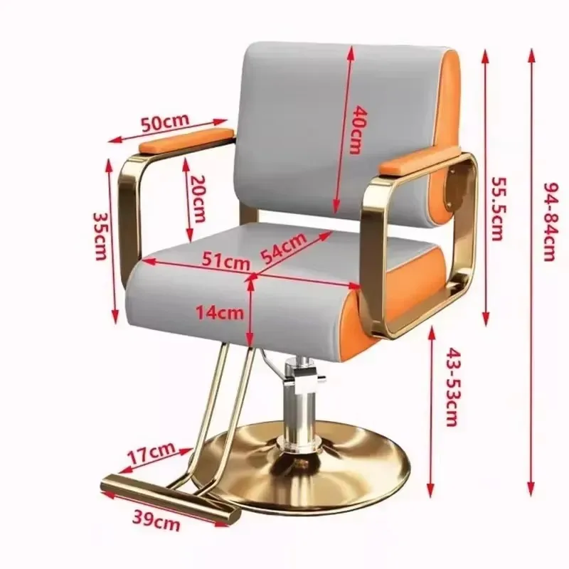 Silla De peluquero para mujer, reposabrazos clásico De lujo, cojín, silla giratoria negra, muebles De salón avanzados