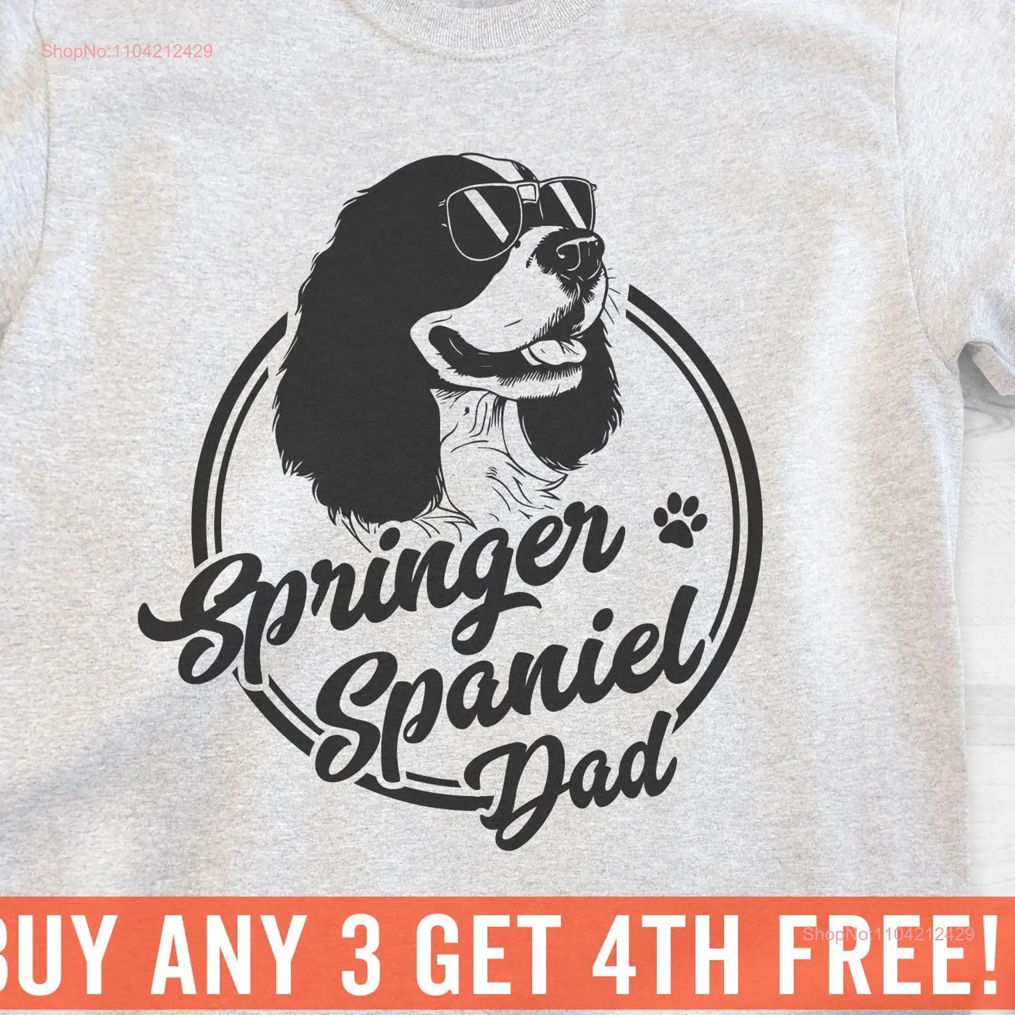 

Springer Spaniel Dad Men's T Shirt English Owner Funny Dog long or short sleeves