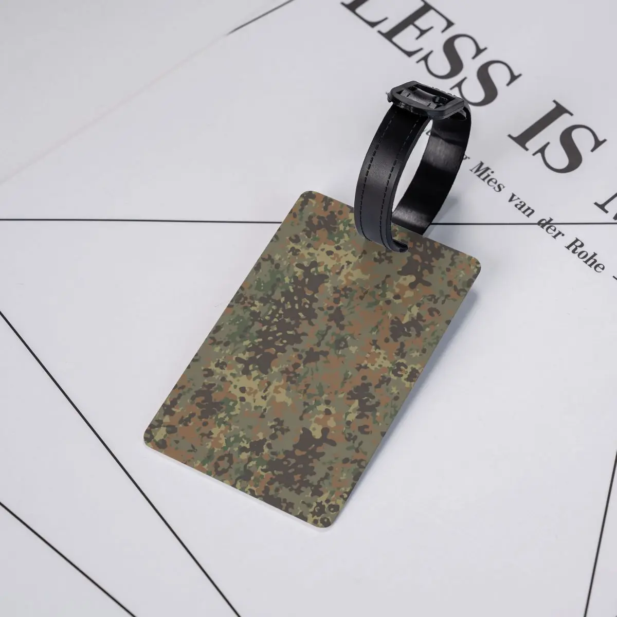 Flecktarn etiqueta de equipaje de camuflaje personalizada con tarjeta de nombre, cubierta de privacidad de camuflaje del ejército militar, etiqueta de identificación para bolsa de viaje, Maleta