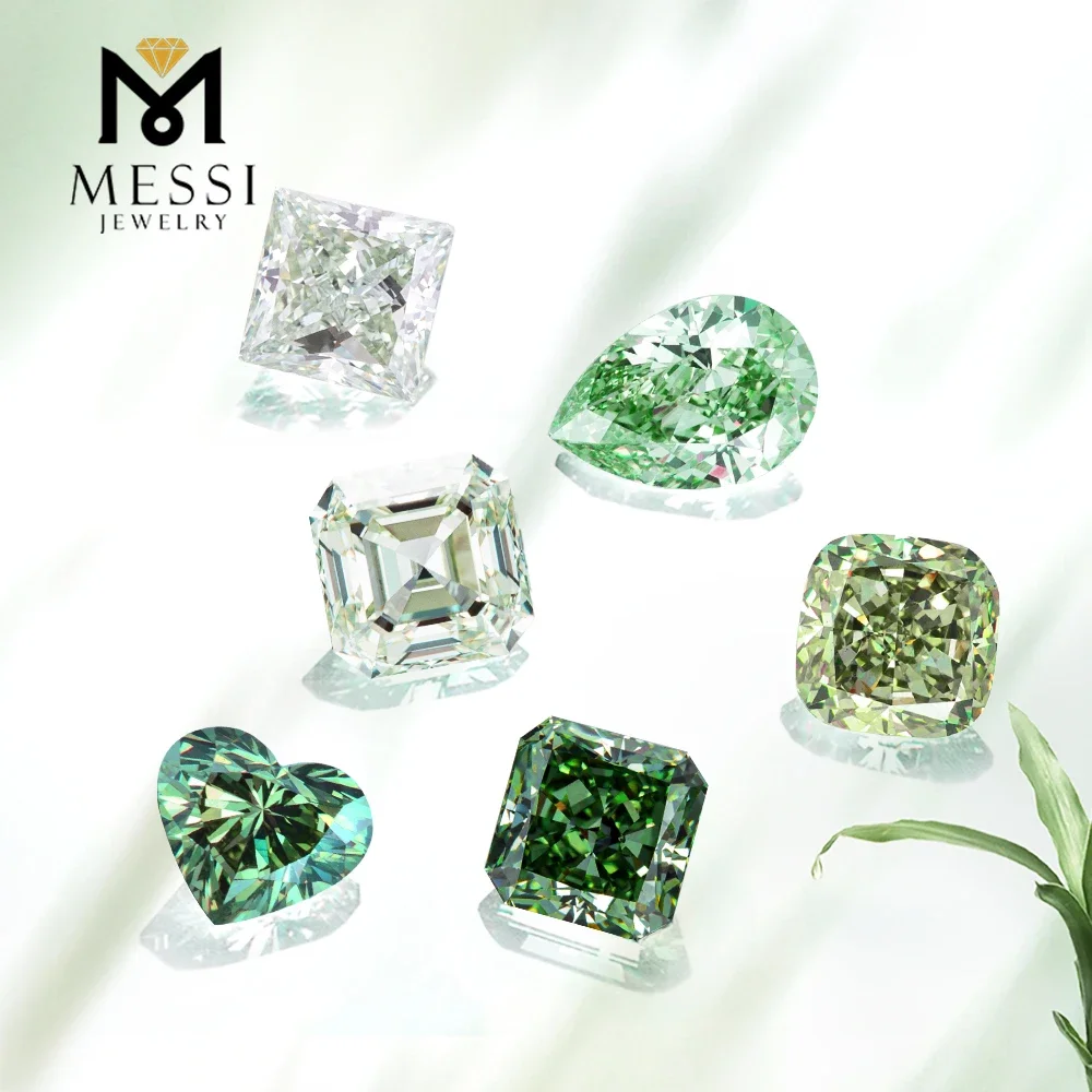 Messi Jewelry IGI Certificates Fancy Color Lab Grown Diamonds CVD Green Diamond Stone Wholesale