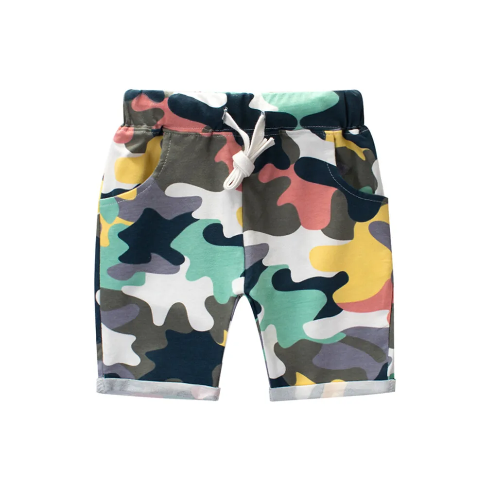 

Baby Boy Pull-on Colorful Camo Shorts Kids Boys Summer Short Pants Drawstring Camouflage Knee Length Casual Bermuda Shorts