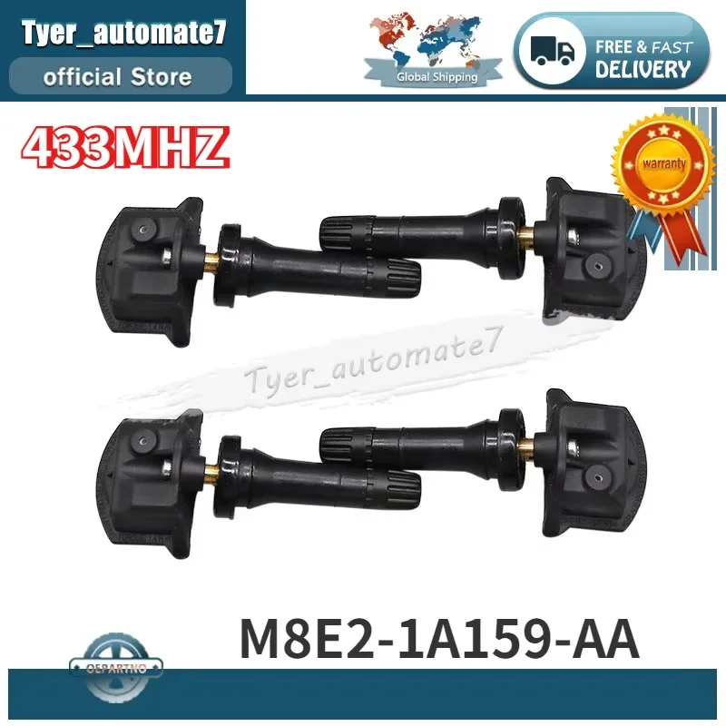 

M8E2-1A159-AA 4PCS 433MHZ TPMS Tire Pressure Monitoring System Sensor M8E21A159AA LR156918 For 2020-2023 Land Rover Defender