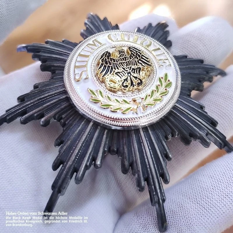 الحرب العالمية الأولى بروسيا ألمانيا شارة Hohenzollern النسر الأسود الطلب ستار ميدالية الهدايا شارات مروحة التاريخ العسكري