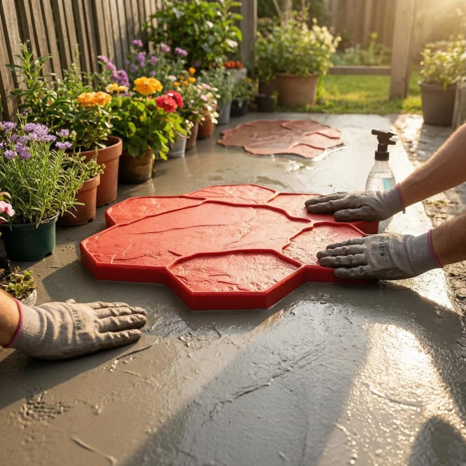 

Concrete Stamping Mold Flower Shaped Cement Floor Stamp Pavement Pattern Stamp Large Format