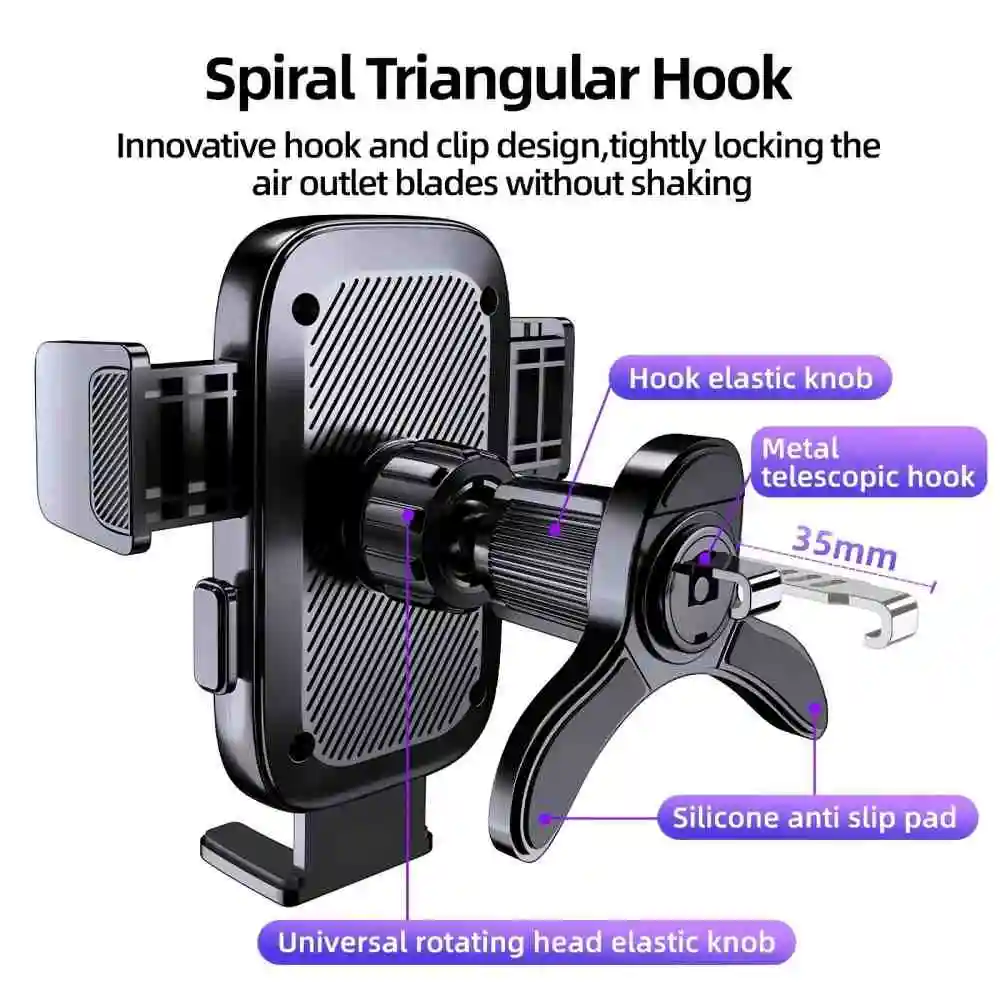 Universal Car Air Outlet Mount Phone Holder With Parking Number Plate Car Air Vent Mobile Stand 360° Rotation Smartphone Holder - view 2