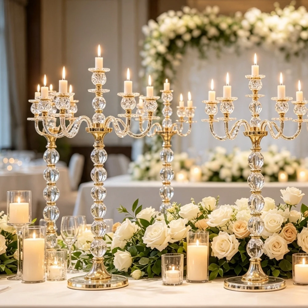 4-10pcs 70-120cm Acrylic Flower Stand Wedding Centerpiece, Acrylic Road Decorations Chandelier Vase for Wedding Reception