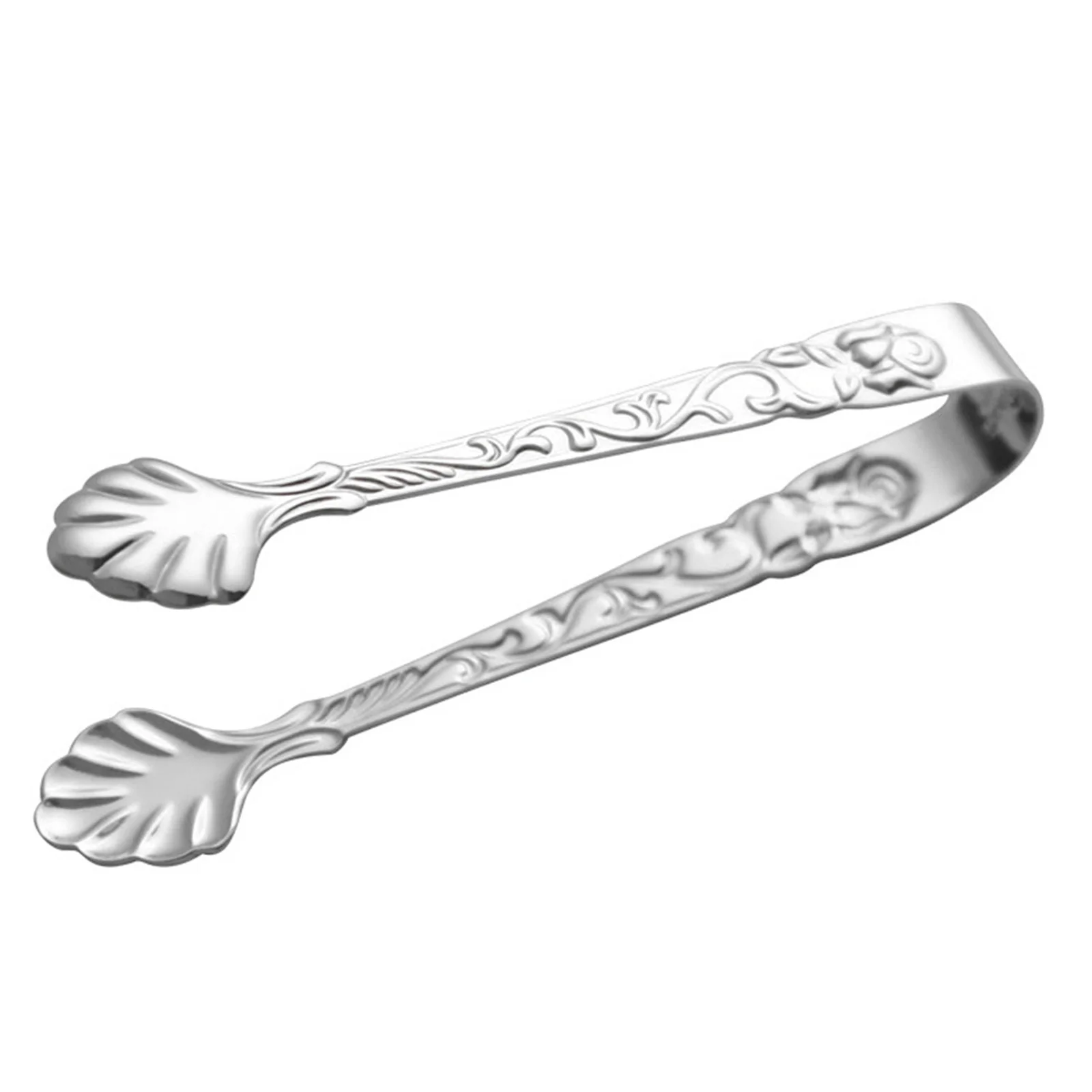 

Stainless Steel Sugar Tong Rose Pattern Ice Cube Clip Food Tong Mini Serving Clip for Cocktail Bar Ice Cube Clamp