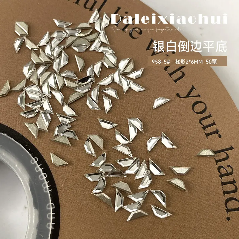 50PCS Mini Multi-Shape Multi-Size K9 Flatback Irregular Rhinestones Crystal Clear Nail Accessories For Nail Tips & Decorations