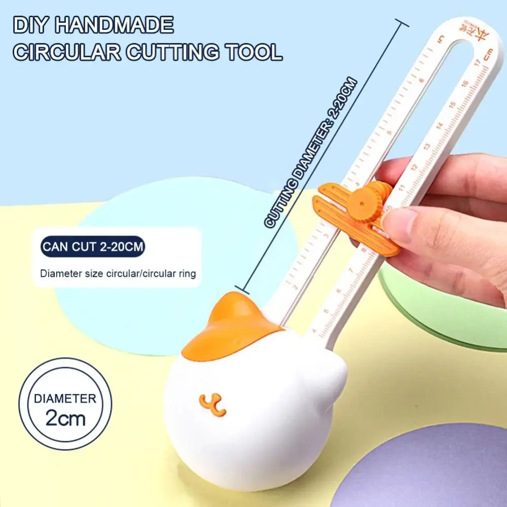 Paper Card Photo Circular Paper Cutter Safe Cute Kitty 360° Rotary Circle Cutter DIY Crafts Round Cutting Tool Cutting Supplies