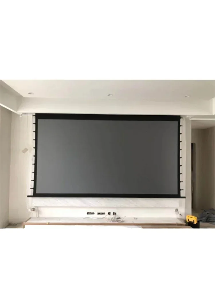 xyscreen ec2 motorized tab tension retractable alr projection screen with Black Crystal for long throw projector