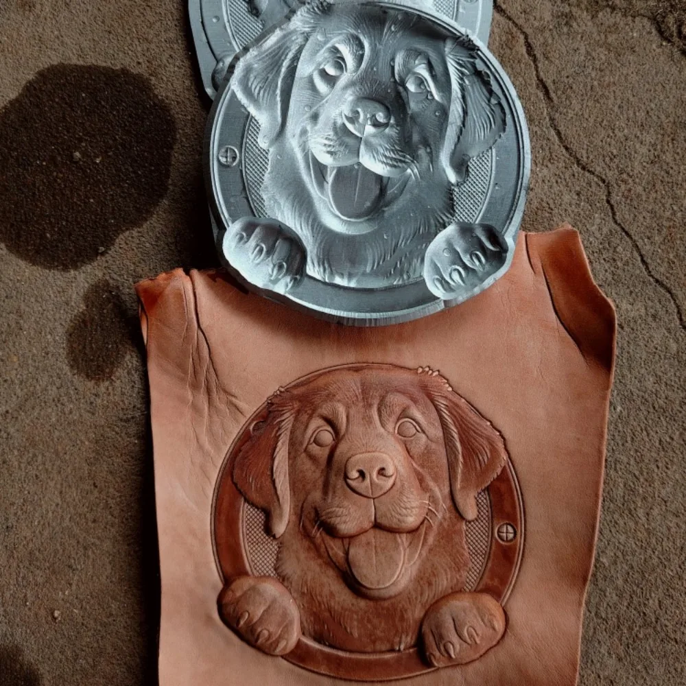 

3D Golden Retriever Leather Embossing Mold Leathercraft Stamping Pressing Carving Shaping Tools Logo Design Stamper