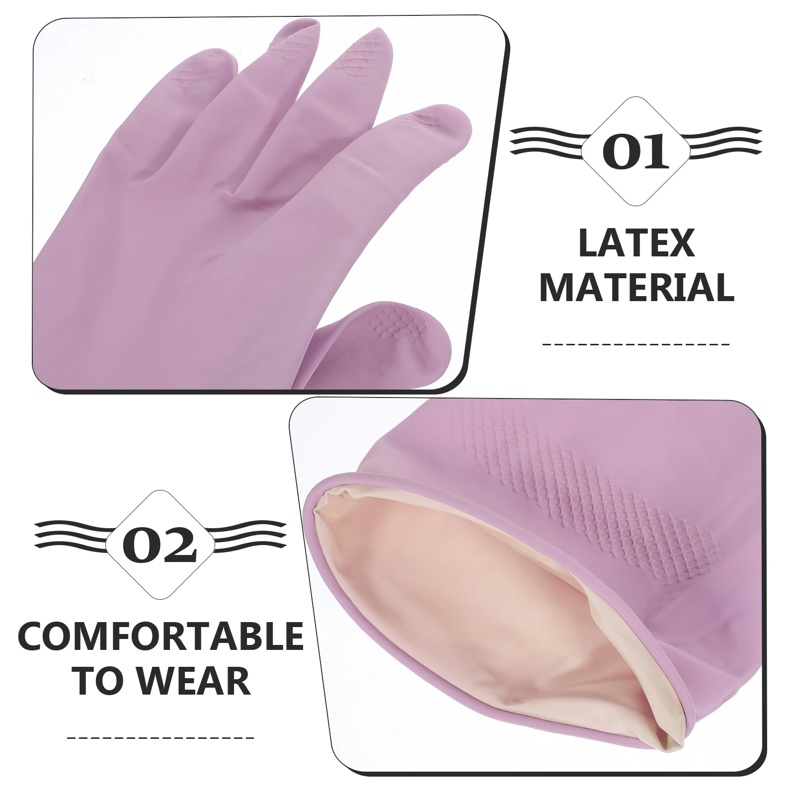 

3Pairs Reusable Dishwashing Gloves Latex Kitchen Cleaning Gloves Protective Barrier for Hands Moisture Absorbent Soft