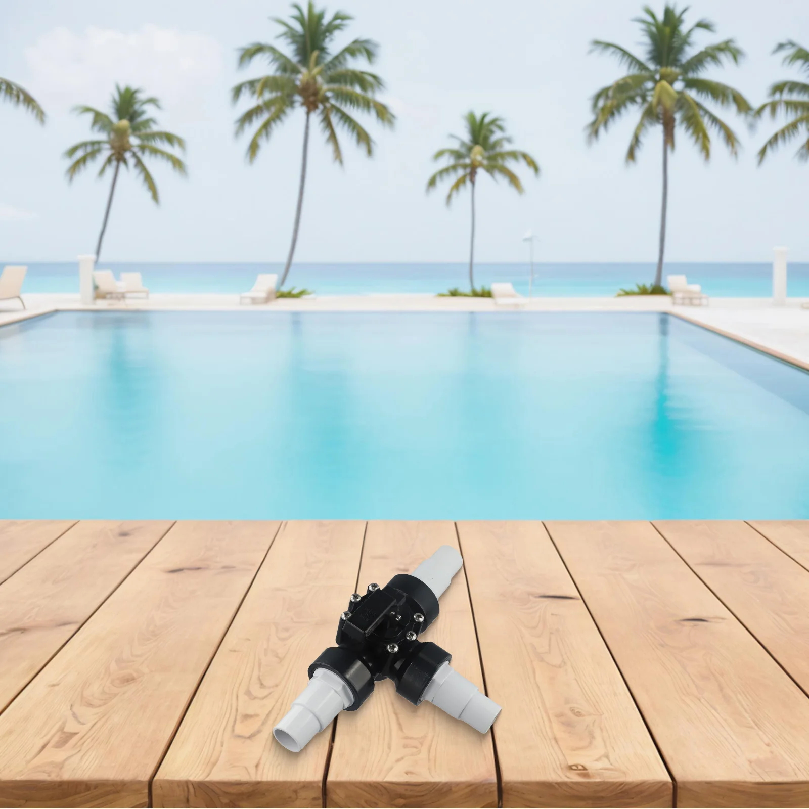 

3 Way Diverter Valve for Swimming Pool Pump Connection Hose PVC & Metal Construction Effective Water Flow Control