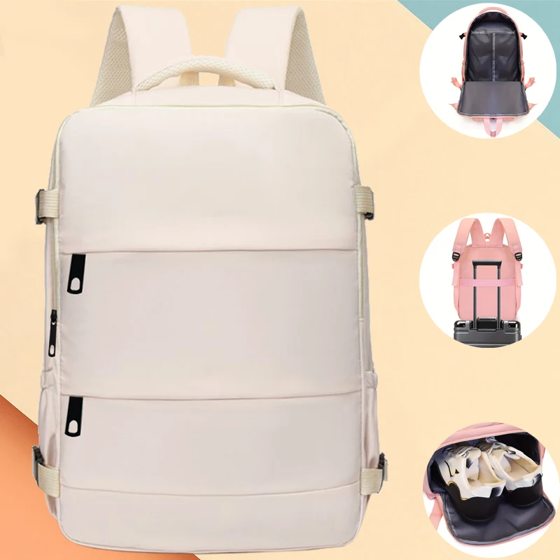 Women Large Capacity Travel Backpack Lightweight Waterproof Nylon School Bag With Luggage Strap Casual Daypack for Outdoor Trip gallery 2