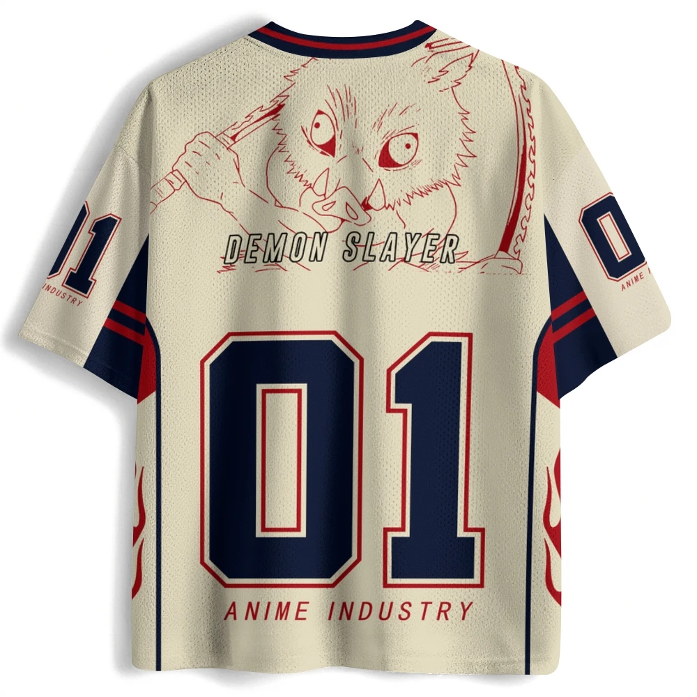 Demon Slayer's Blade, Pingyi's Help Anime Mesh V-neck Shirt T-shirt for Men and Women Anime Portrait