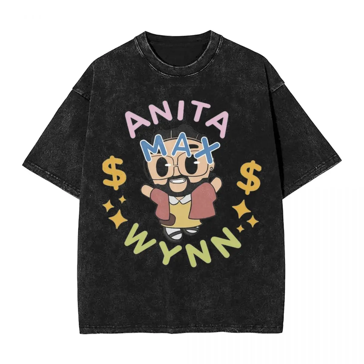 Washed T Shirts Anita Max Wynn Hip Hop Novelty T-Shirts Street Streetwear Cotton Summer Tops Tops Tees for Men Women