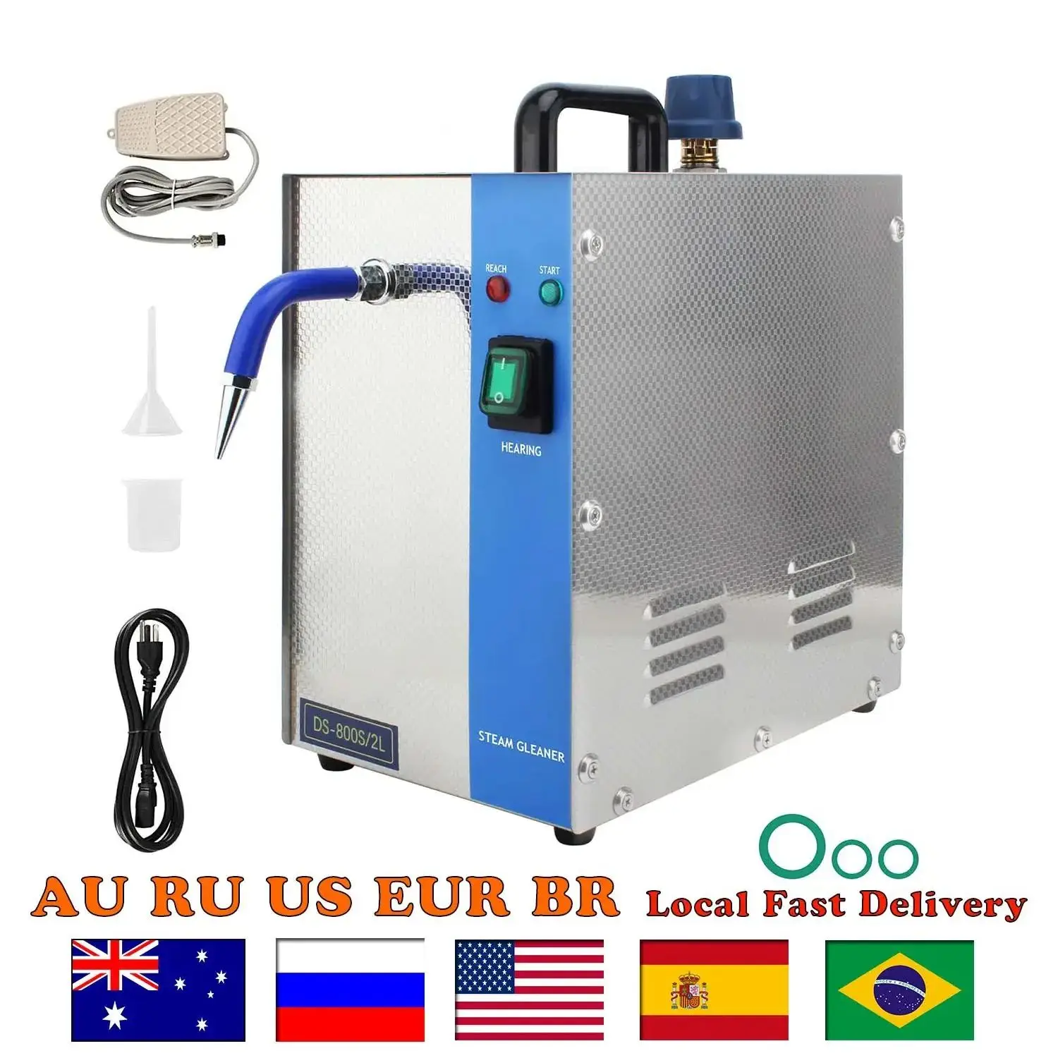 Industrial 1300 W Jewelry Steam Cleaner | 2 L Stainless Steel Tank for Gold/Silver/Platinum Deep Cleaning - Home/Commercial Use