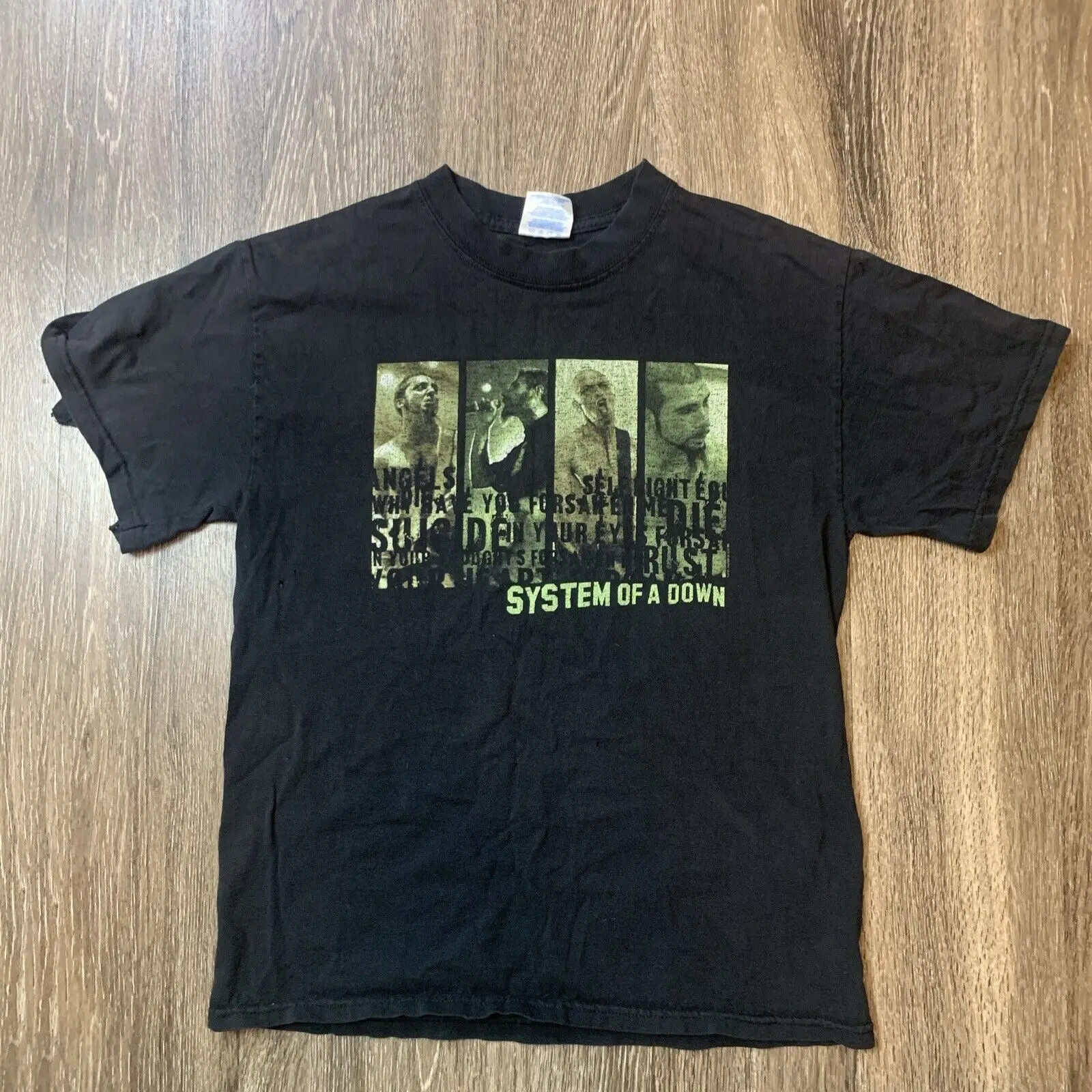 Vintage y2k 2001 System of a Down Chop Suey Hard Metal Band T Shirt M Tattered