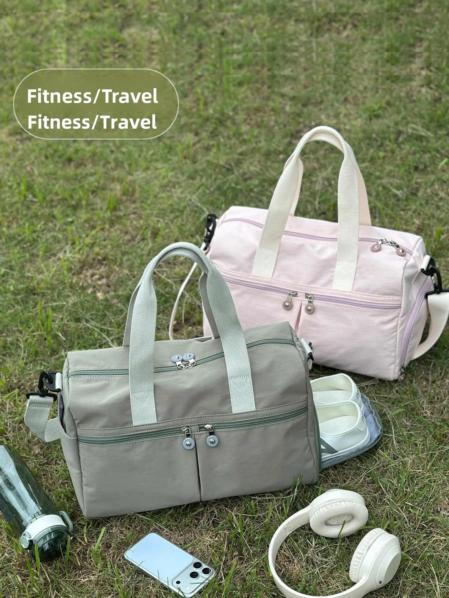 large-capacity-fitness-bag-wet-and-dry-separation-handheld-short-trip-bag-commuting-bag-independent-shoe-compartment-bag
