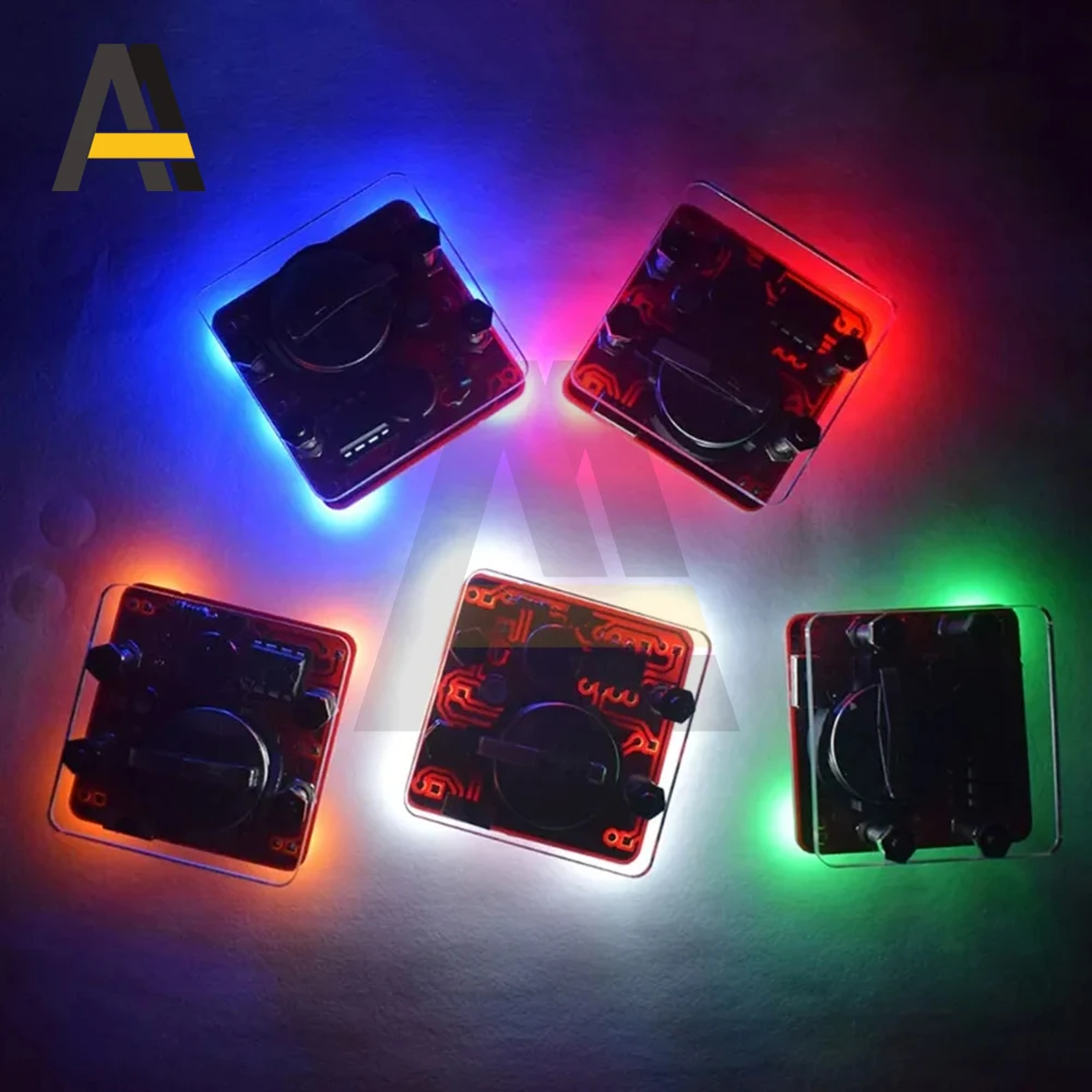 DIY Swing Shaking LED Dice Kit com Pequena Vibração Motor Diy Kits Eletrônicos Modo de espera mostrará o efeito conduzido pela respiração