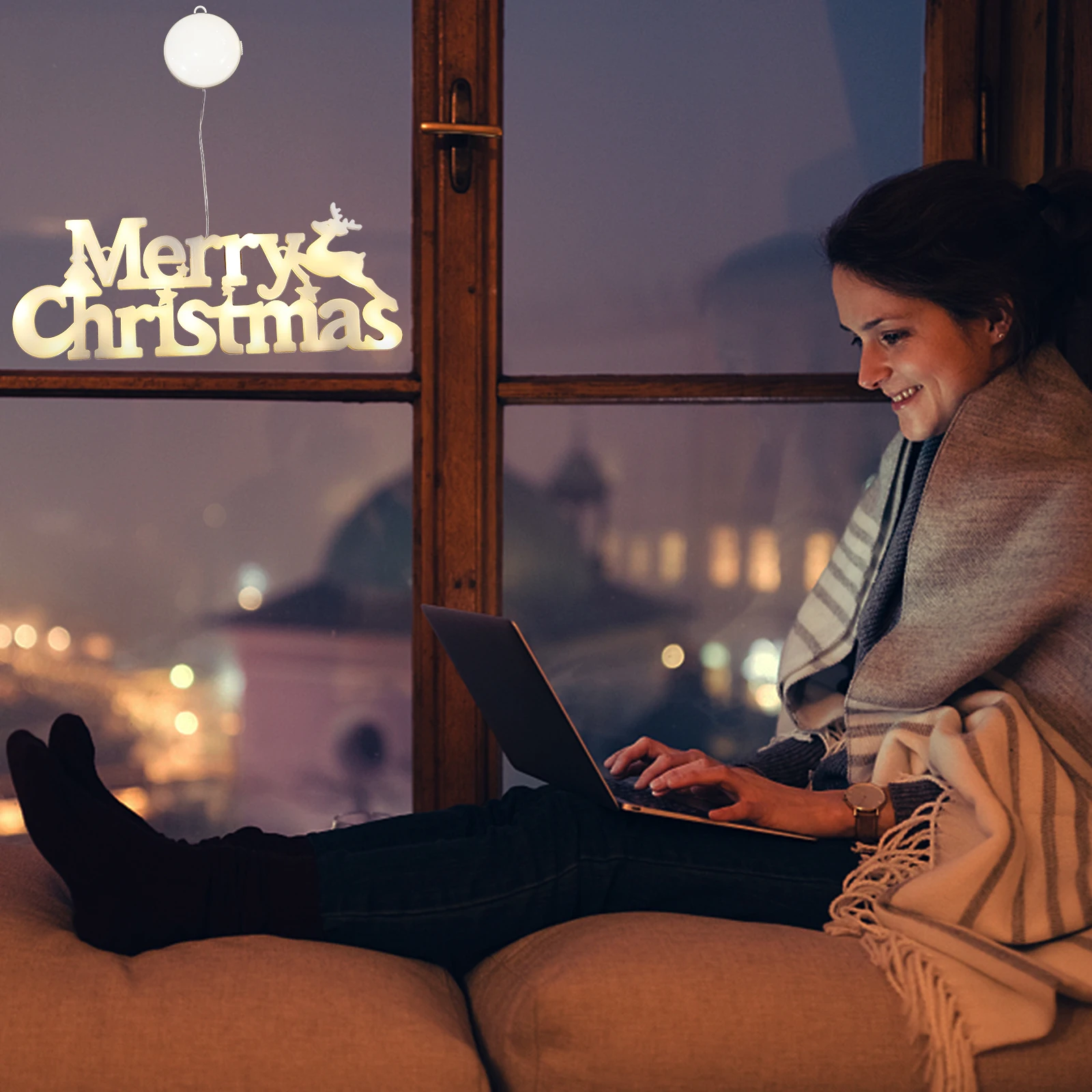 

Christmas Lights Colored Multicolor Wreath Led Decoration Festive Decorative Presents Pendant